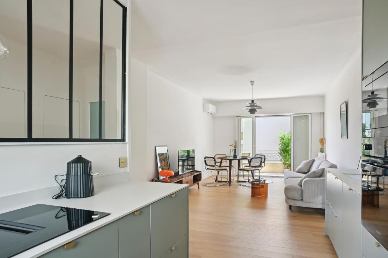 Designer Flat, Luxurious, Close From Palais, Terrasse, Private Garage, Air Conditoning Cannes Luaran gambar